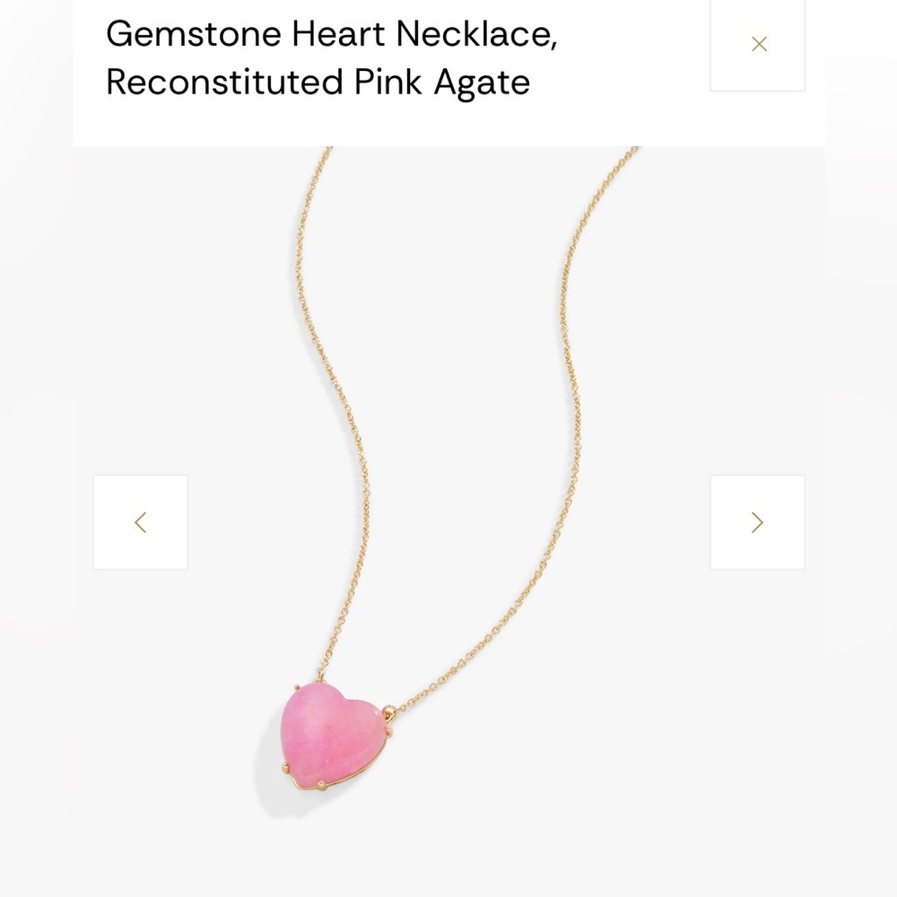 Alex and Ani Gemstone Heart Necklace, Reconstituted Pink Agate - Picture 2 of 4